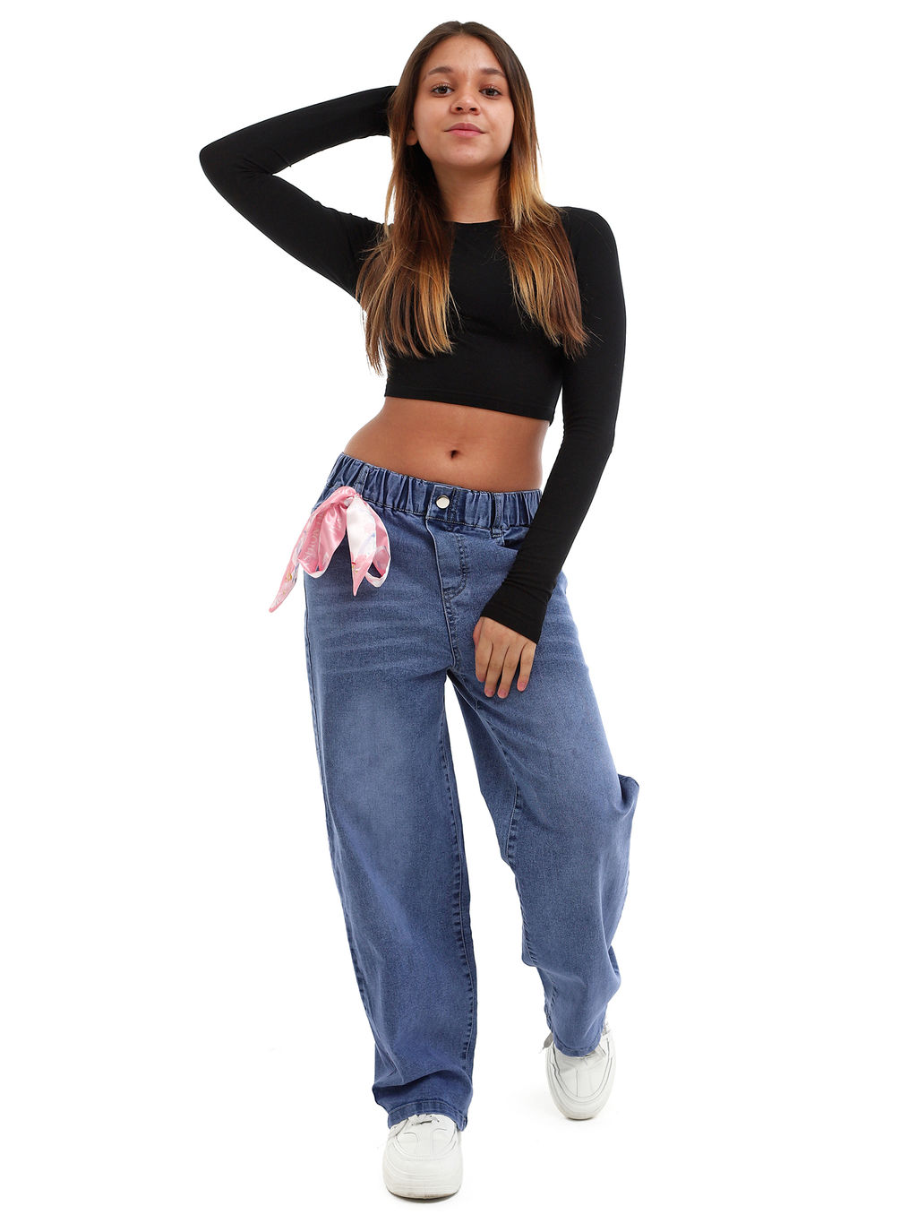 Джинсы-багги для девочек - Синий мир фото 7