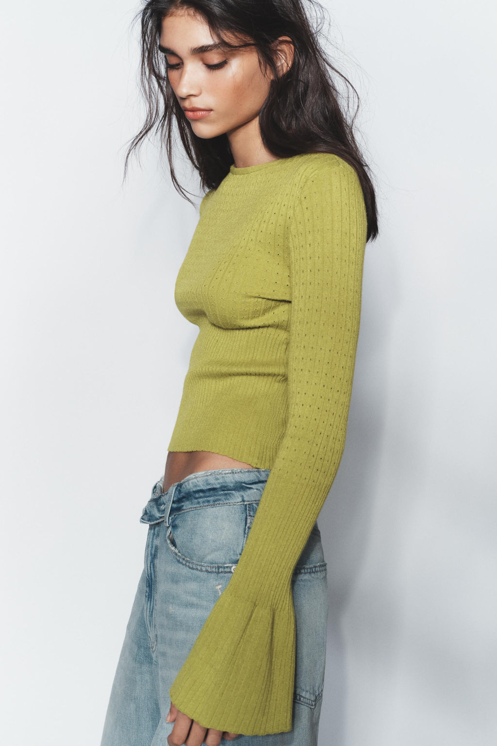POINTELLE FLARED SLEEVE JUMPER - Zara фото 11