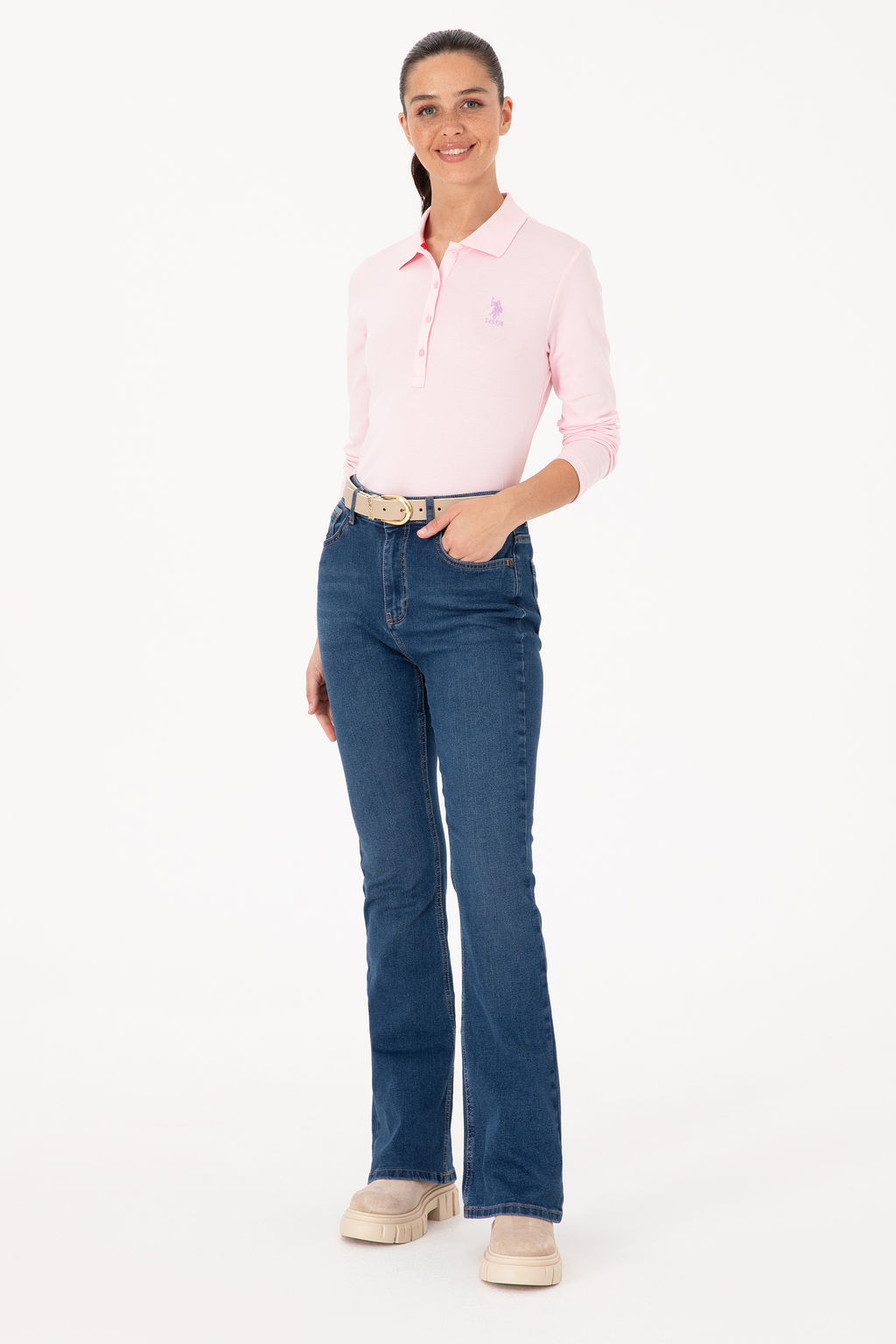 Kad_n Pembe Basic Polo Yaka Sweatsh_rt - U.s. polo assn фото 11