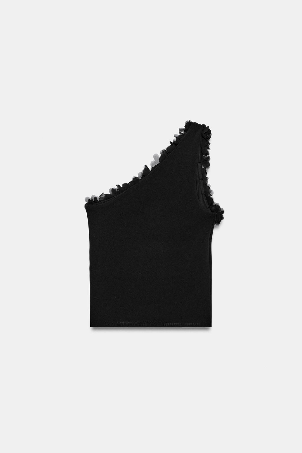 TOP ASIM?TRICO FLORES / Negro