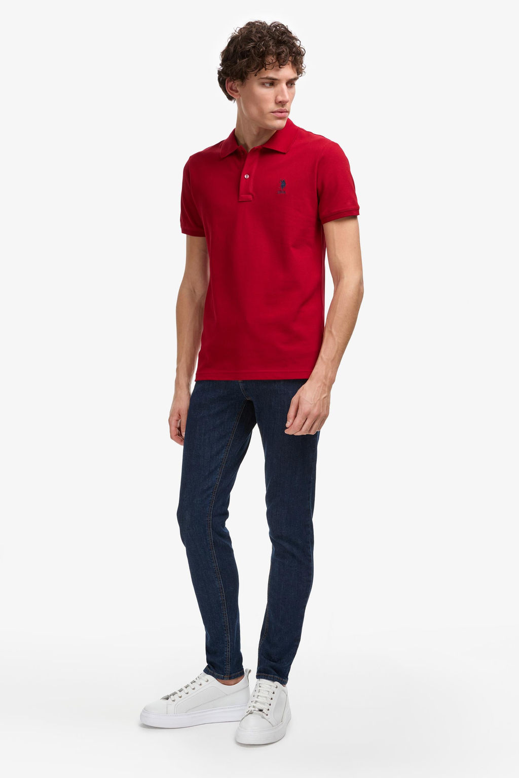 Erkek Slim Fit Polo Yaka Bordo Basic Ti__rt - U.s. polo assn фото 4