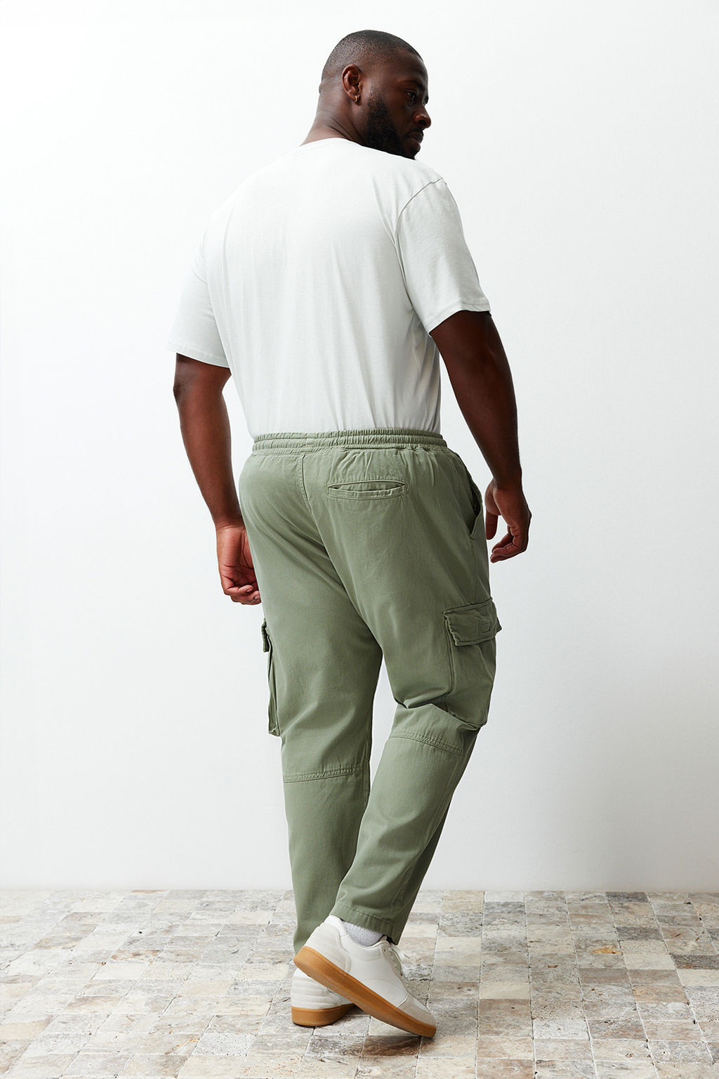 Ac?k Haki Regular Fit Kargo Cepli Beli Bagc?kl? Buyuk BedenPantolon TMNSS24AR00002