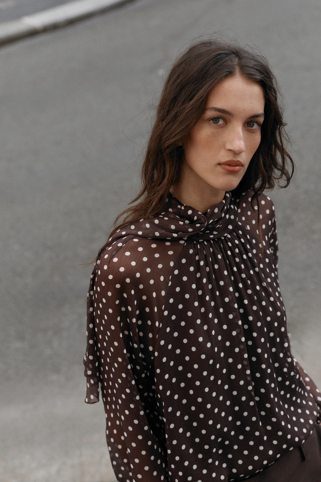 POLKA DOT BLOUSE WITH BOW - Zara фото 19
