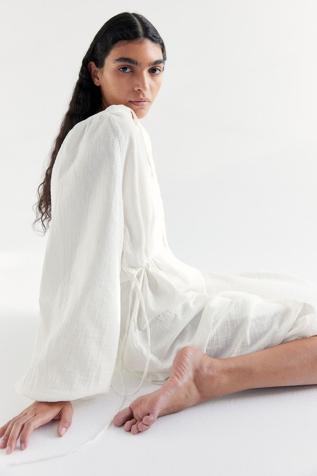 Vestido en tejido doble de algodon con lazada - H&m фото 4