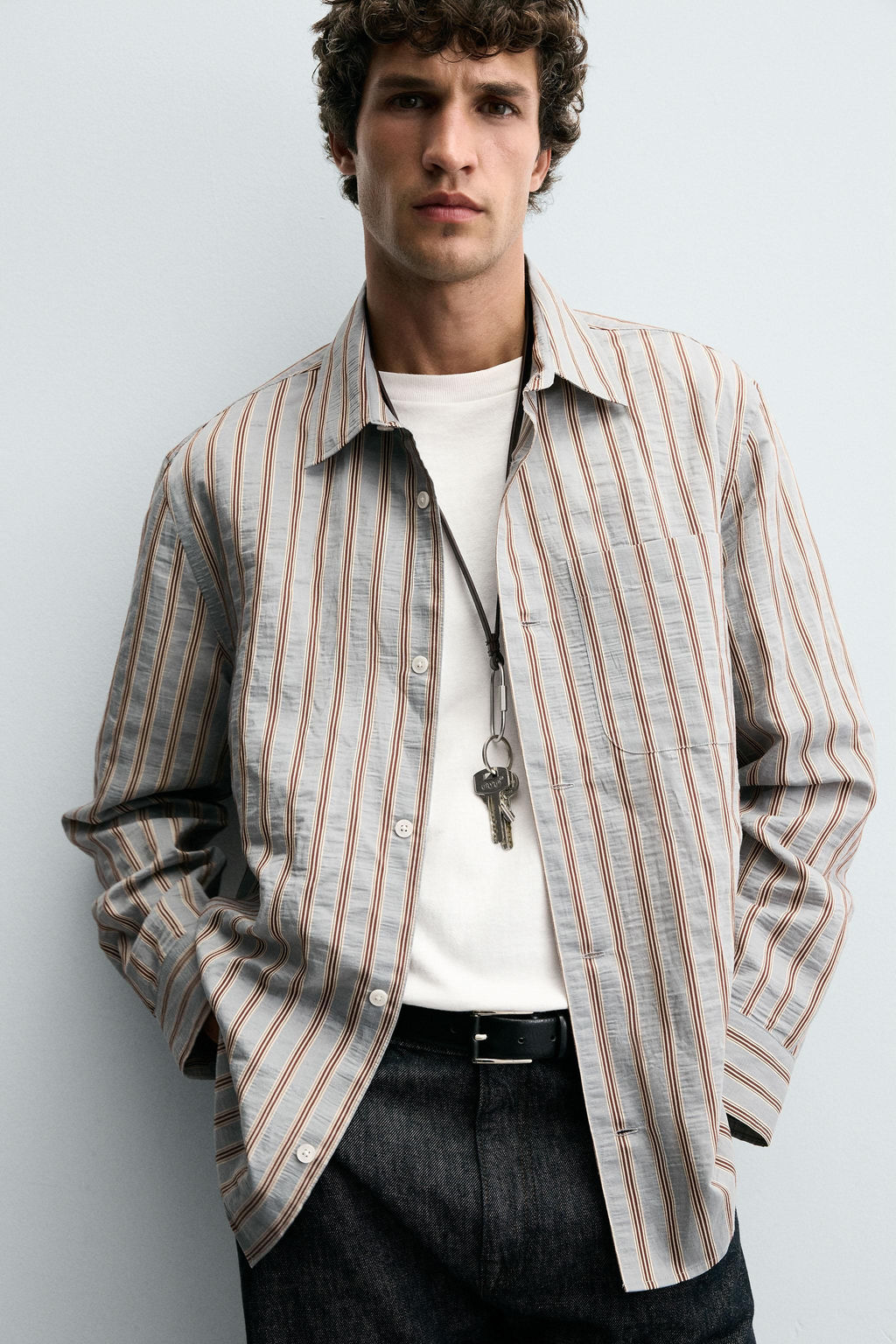 STRIPED FLOWING SHIRT - Zara фото 6