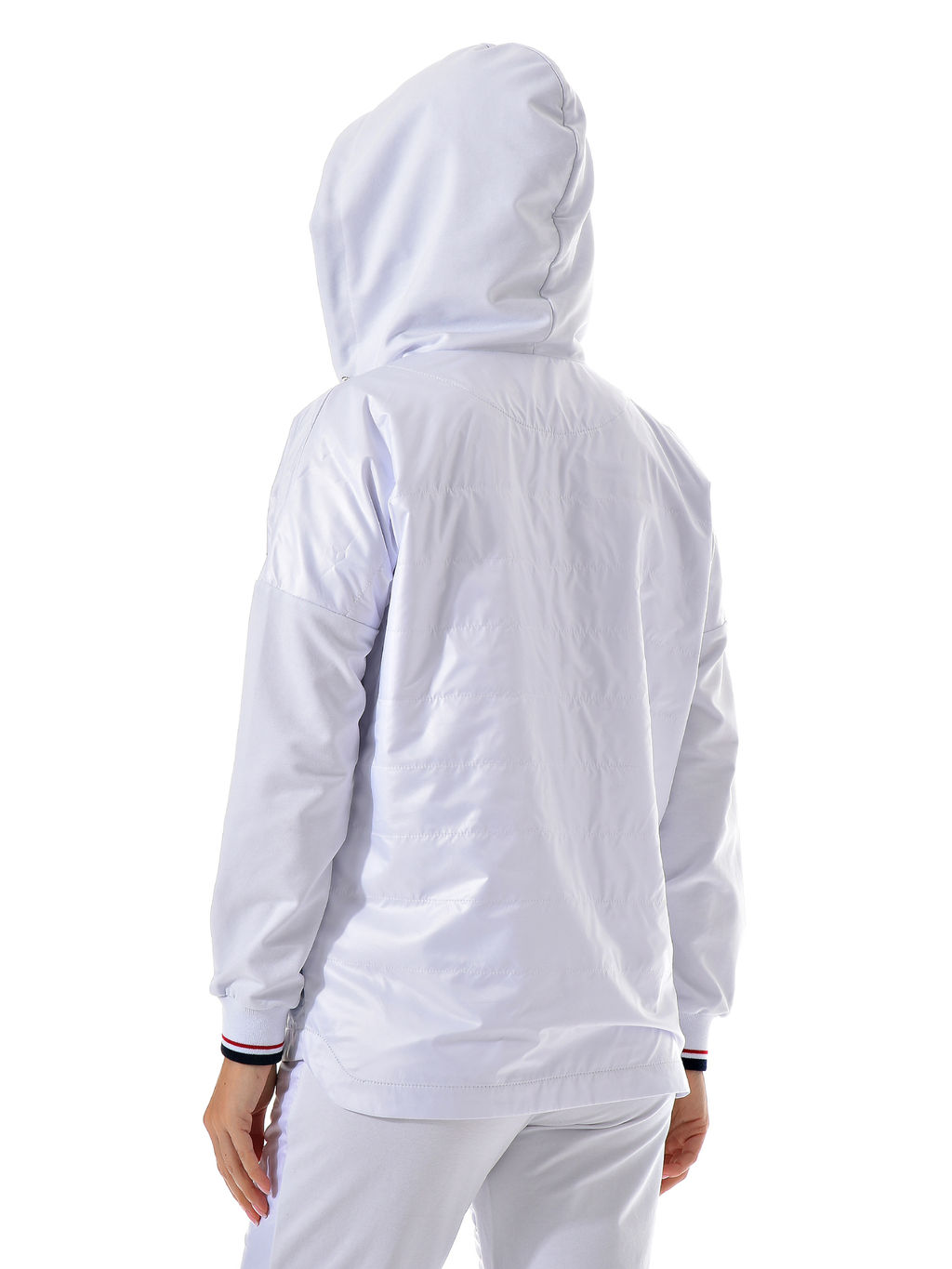 Толстовка из футера комбинированного с принтованной плащевой тканью - А+б коллекция фото 115