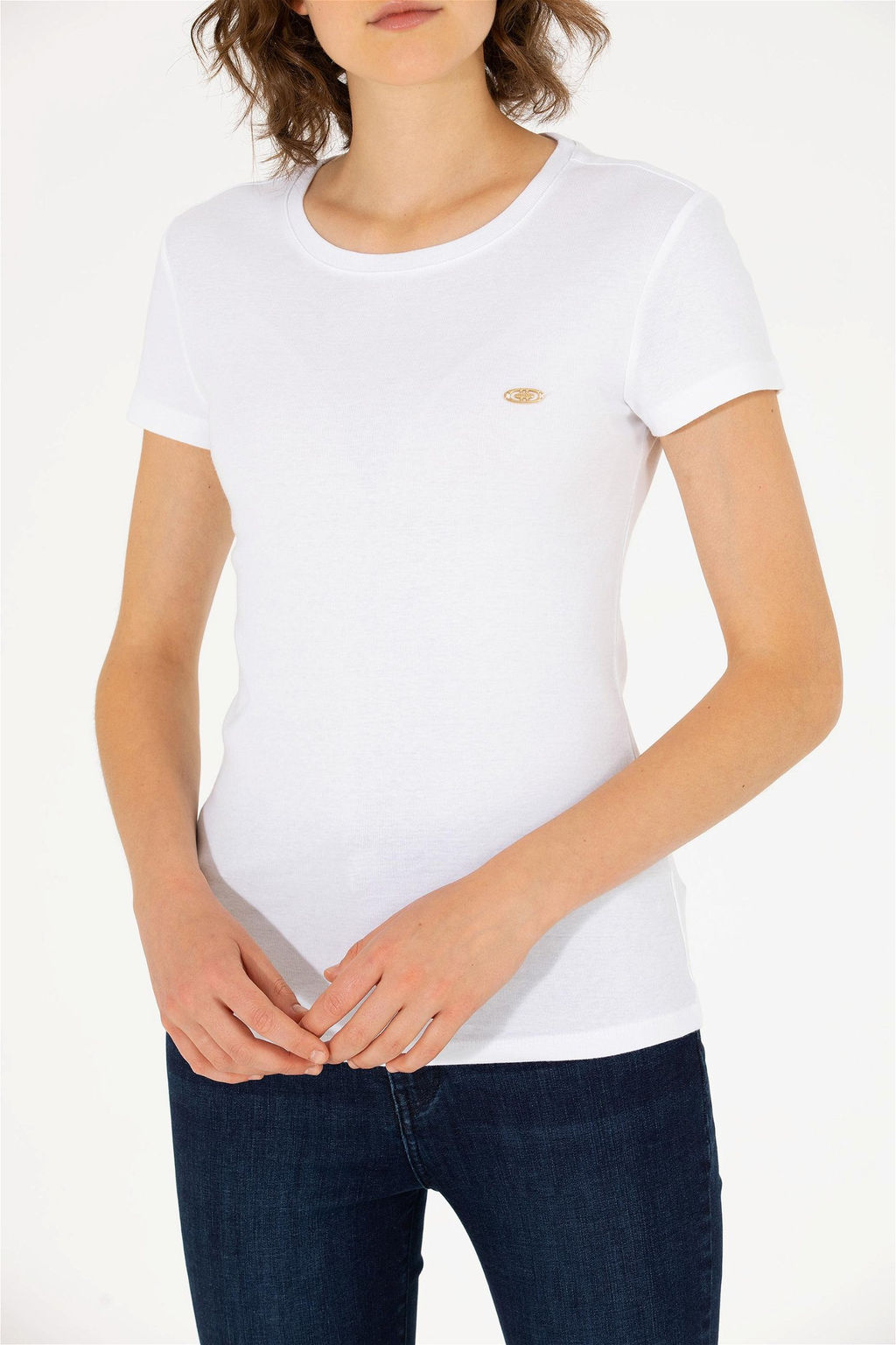 Женская белая футболка с круглым вырезом Неожиданная скидка в корзине - U.s. polo assn фото 6