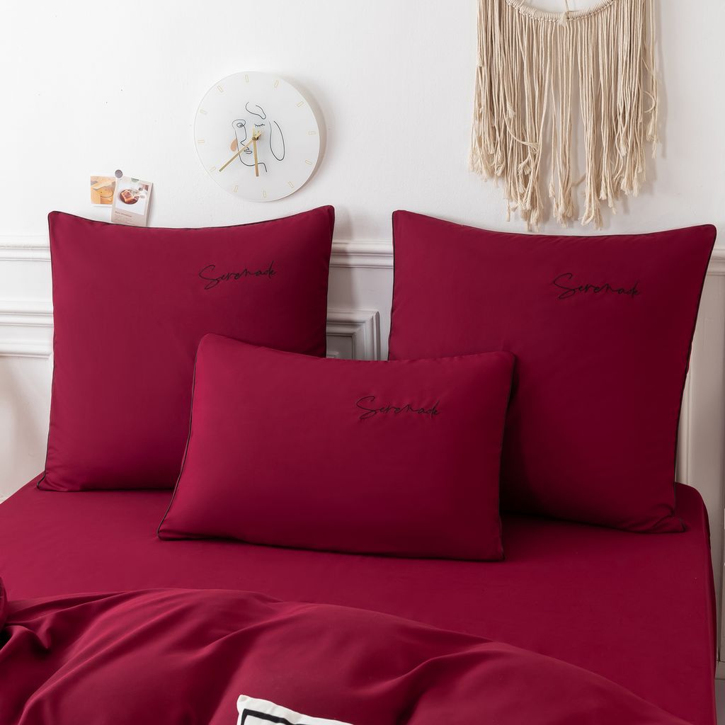 Комплект постельного белья Однотонный Сатин Вышивка CH022 1.5 спальный - Ситрейд фото 6