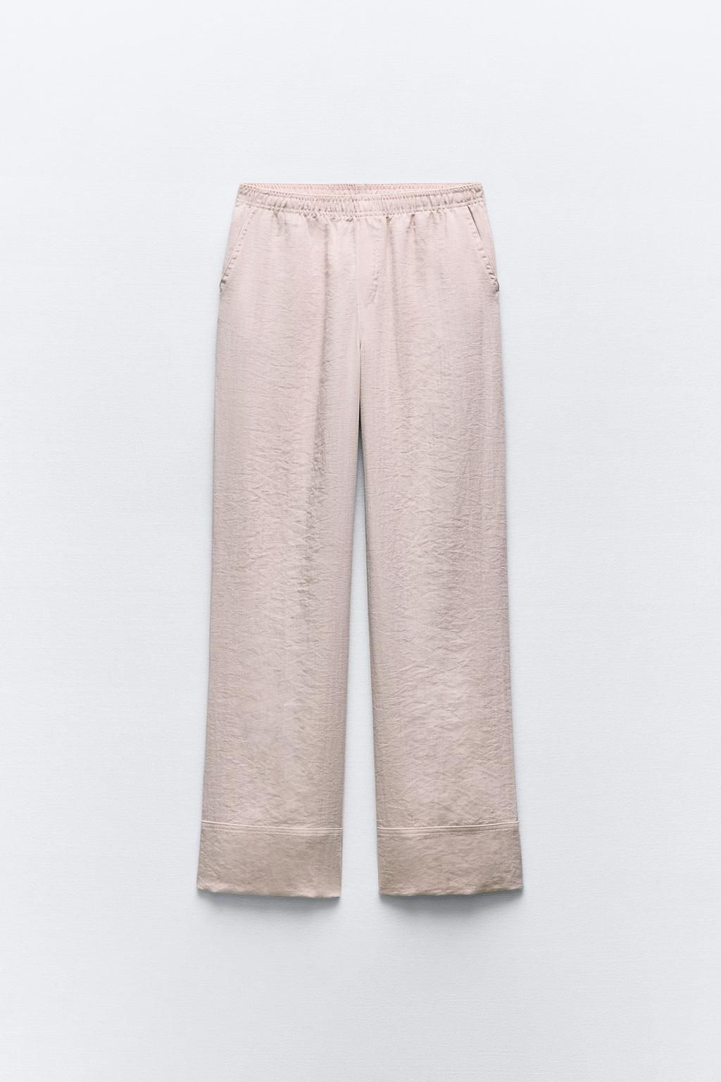 TEXTURED PYJAMA-STYLE TROUSERS - Zara фото 7