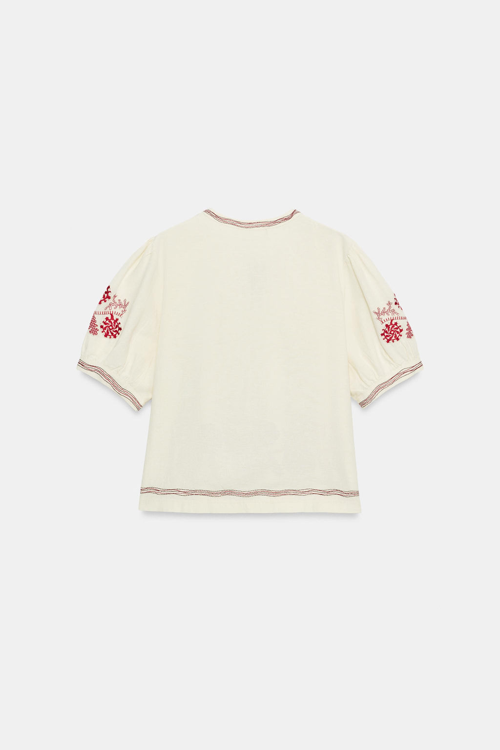 BLUSA BORDADOS BORLAS / Blanco - Zara фото 7