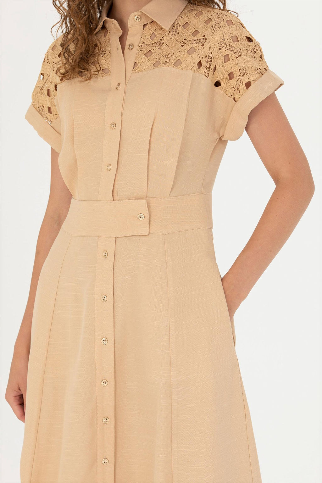 Женское верблюжье тканое платье - U.s. polo assn фото 13