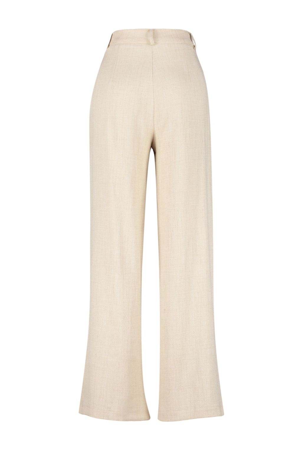 TRENDYOLMILLA Ekru Keten Gorunumlu Wide Leg/Genis Paca Dokuma Pantolon TWOSS23PL00269  фото 8