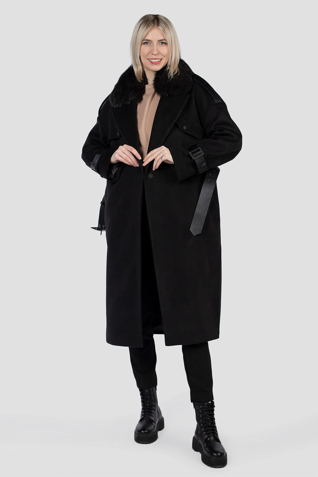 Мех натуральный (песец) Пальто утепленное Термофинн 100 г - El podio фото 3