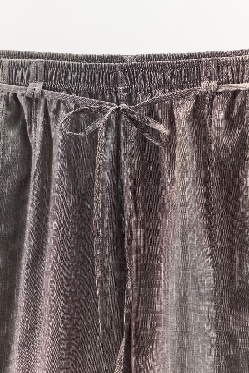 PANTAL?N RAYAS BOMBACHO CINTUR?N / Gris - Zara фото 7