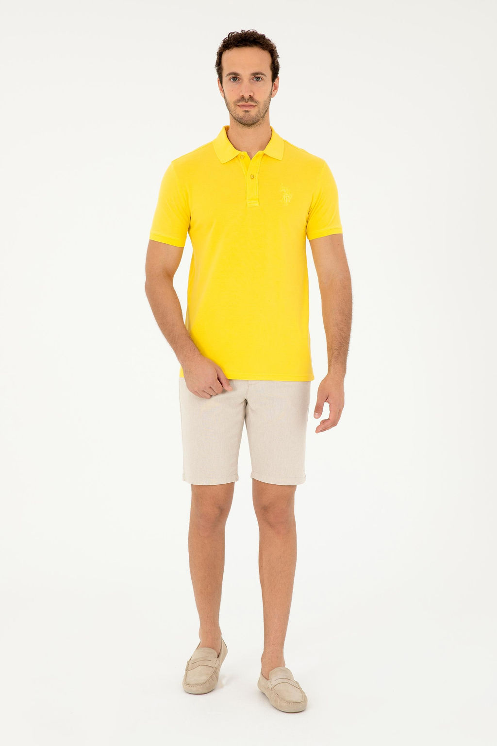 Мужская желтая базовая футболка Неожиданная скидка в корзине - U.s. polo assn фото 4