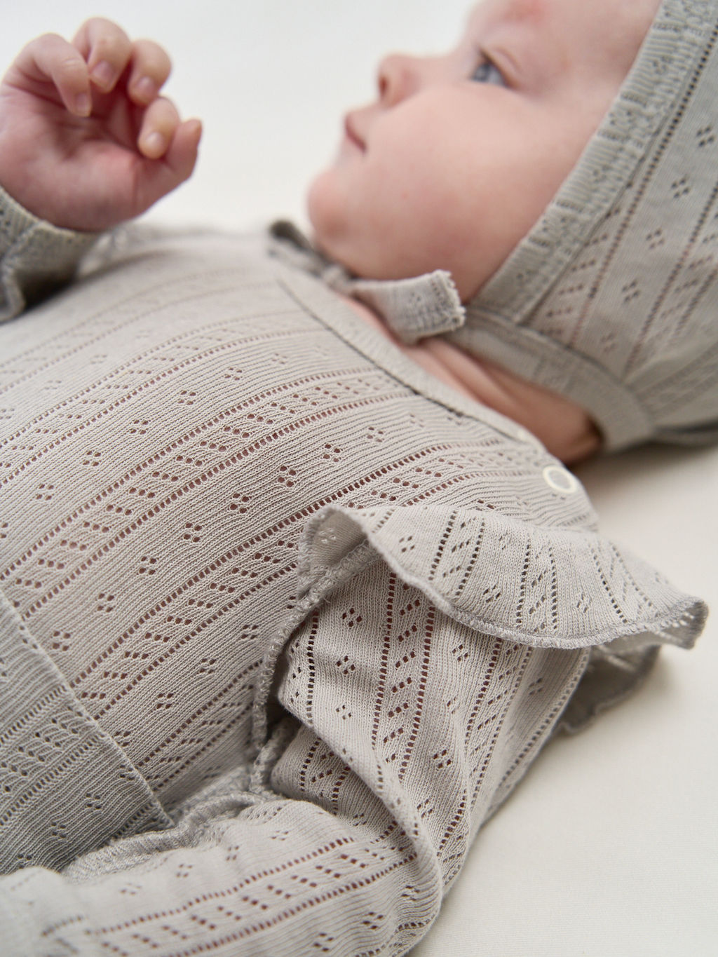 Боди с крылышками "Жемчуг" из ажурного хлопка 0+