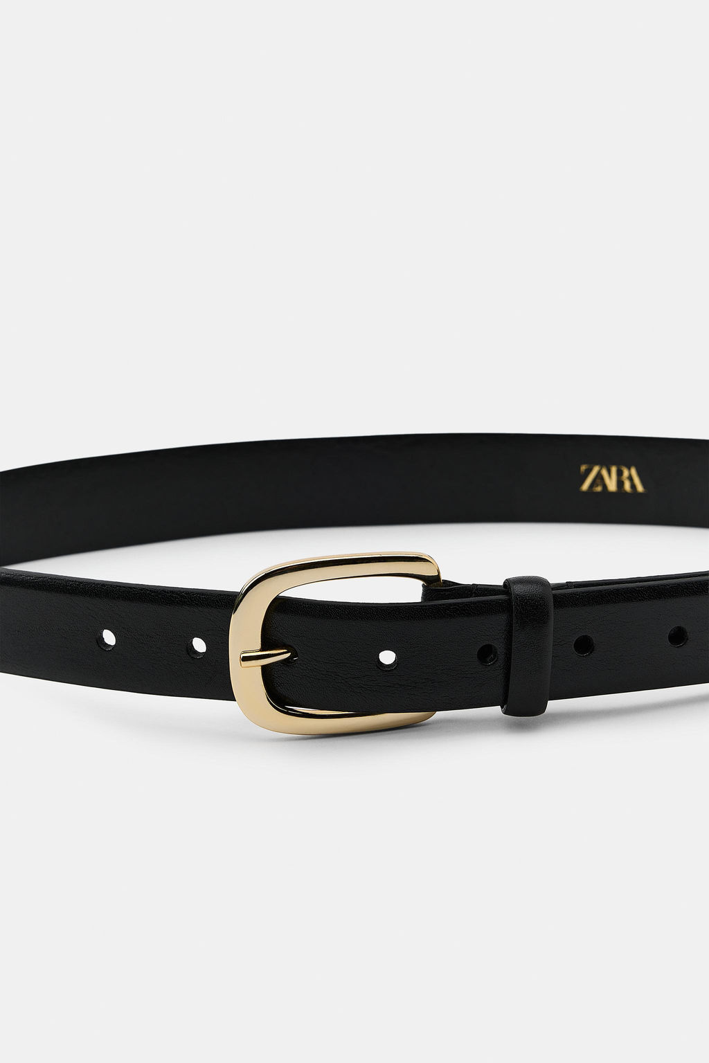 100% LEATHER BELT WITH SQUARE BUCKLE - Zara фото 6