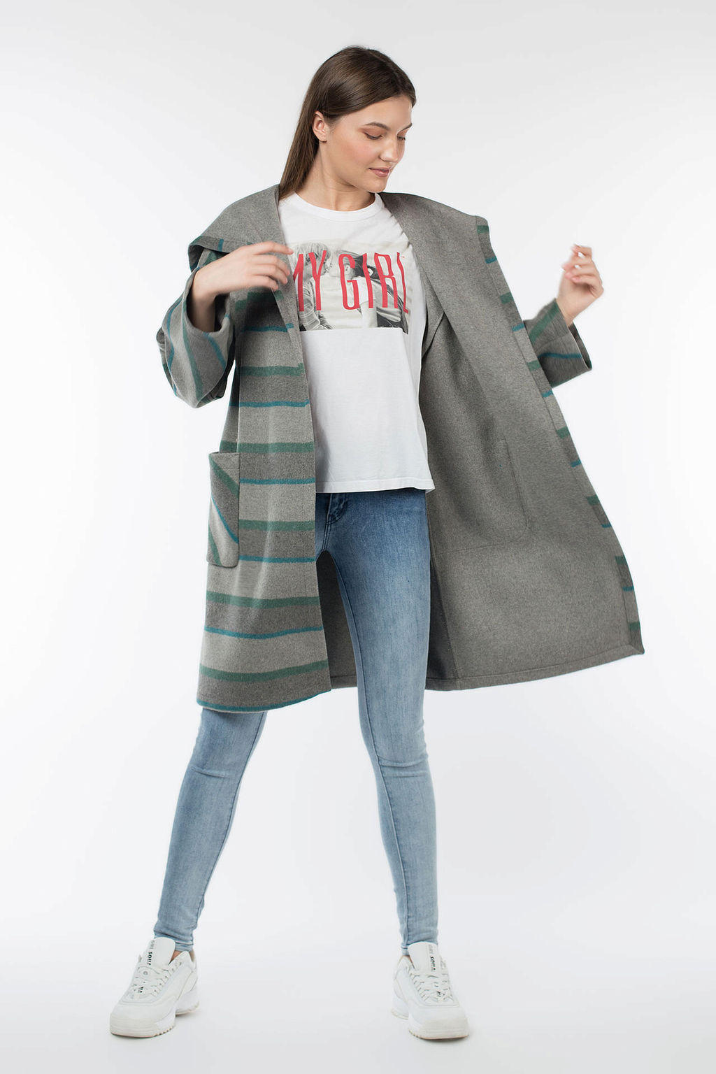 Пальто женское демисезонное (пояс) - El podio фото 3