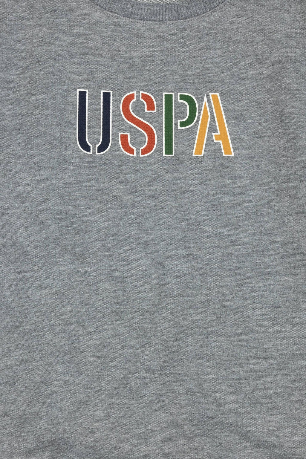 Серый меланжевый свитшот с круглым вырезом для мальчиков Неожиданная скидка в корзине - U.s. polo assn фото 3