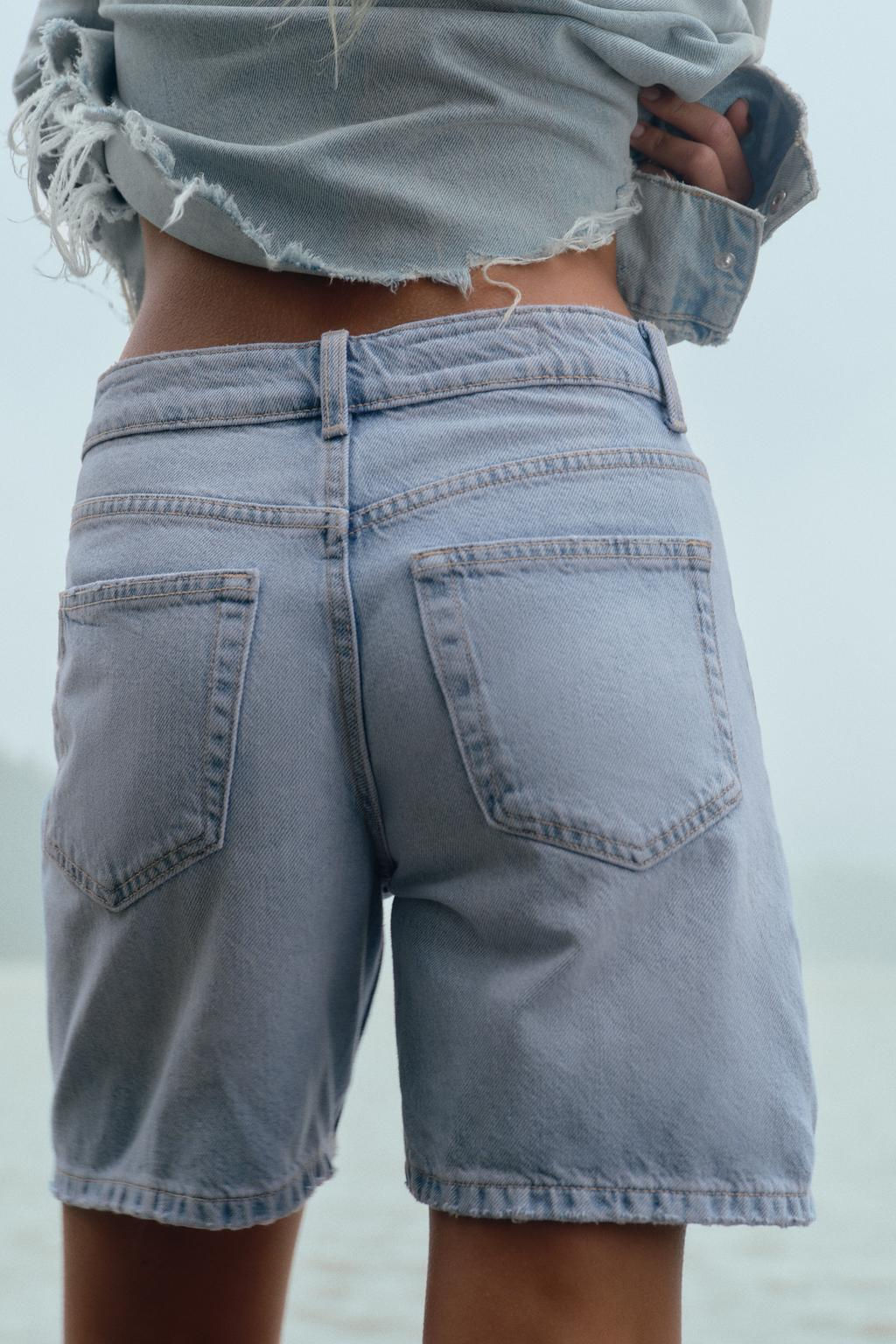 TRF MID-RISE DENIM BERMUDA SHORTS - Zara фото 22