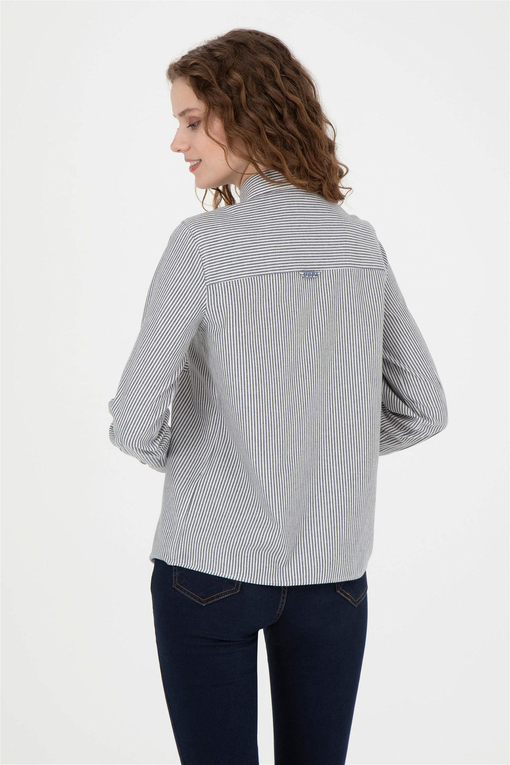 Женская темно-синяя рубашка с длинным рукавом Неожиданная скидка в корзине - U.s. polo assn фото 5