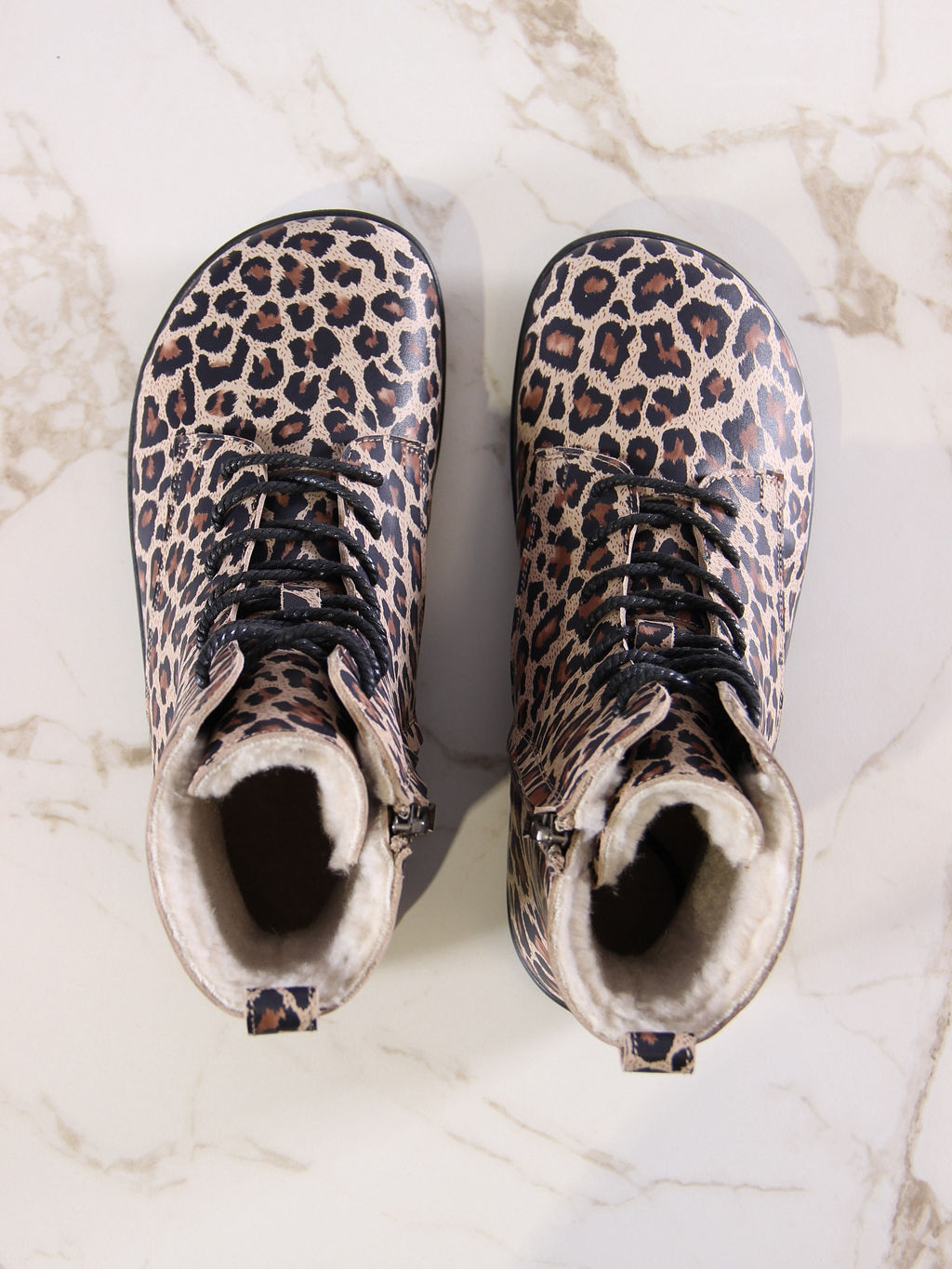 Босоногие ботинки 351.NATAbl.Бежевый леопард/Байка