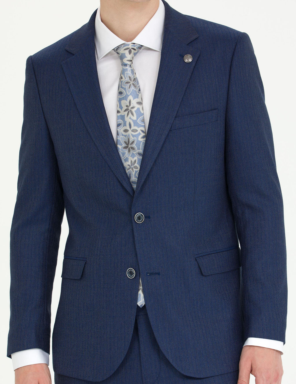 A__k Lacivert Ekstra Slim Fit Tak_m Elbise