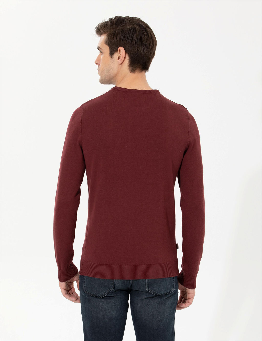 Bordo Slim Fit Bisiklet Yaka Triko Kazak - Pierre cardin фото 5