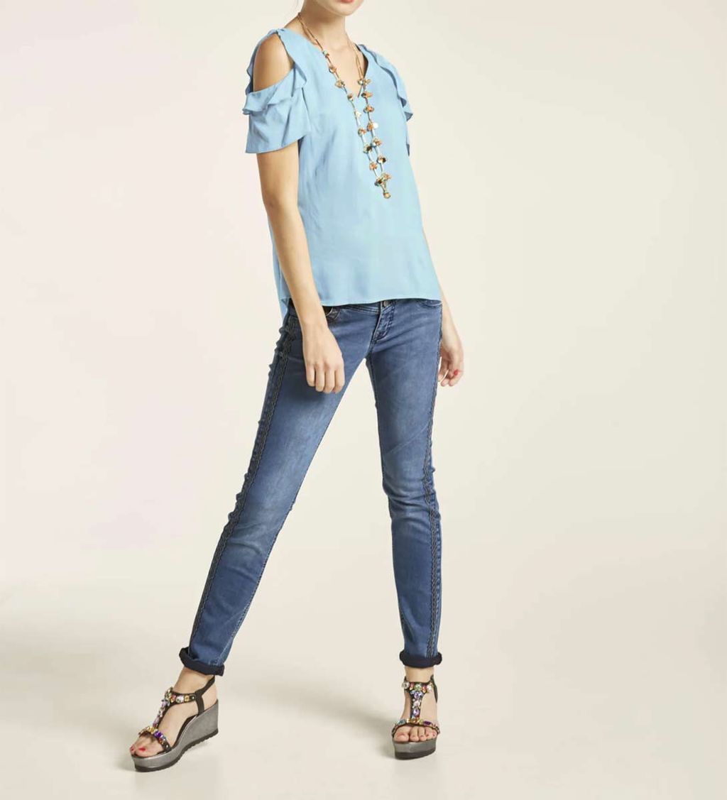 Блузка, голубые - Linea tesini фото 3