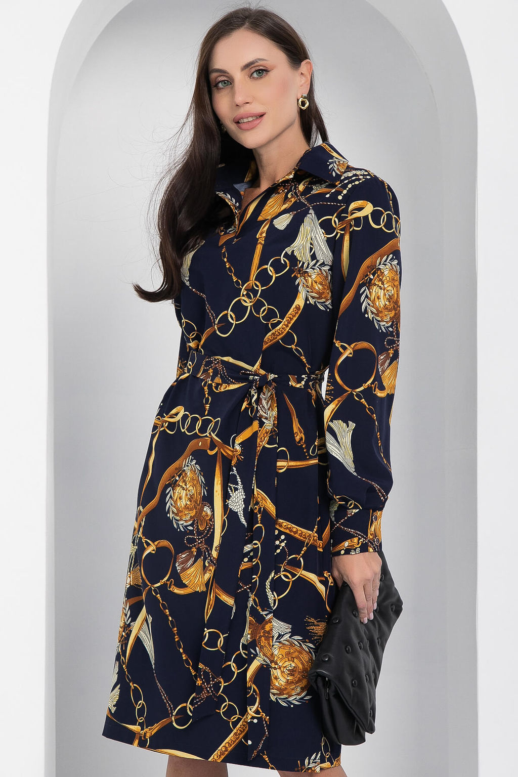 Платье Презентация стиля (темно-синее) П12650-15