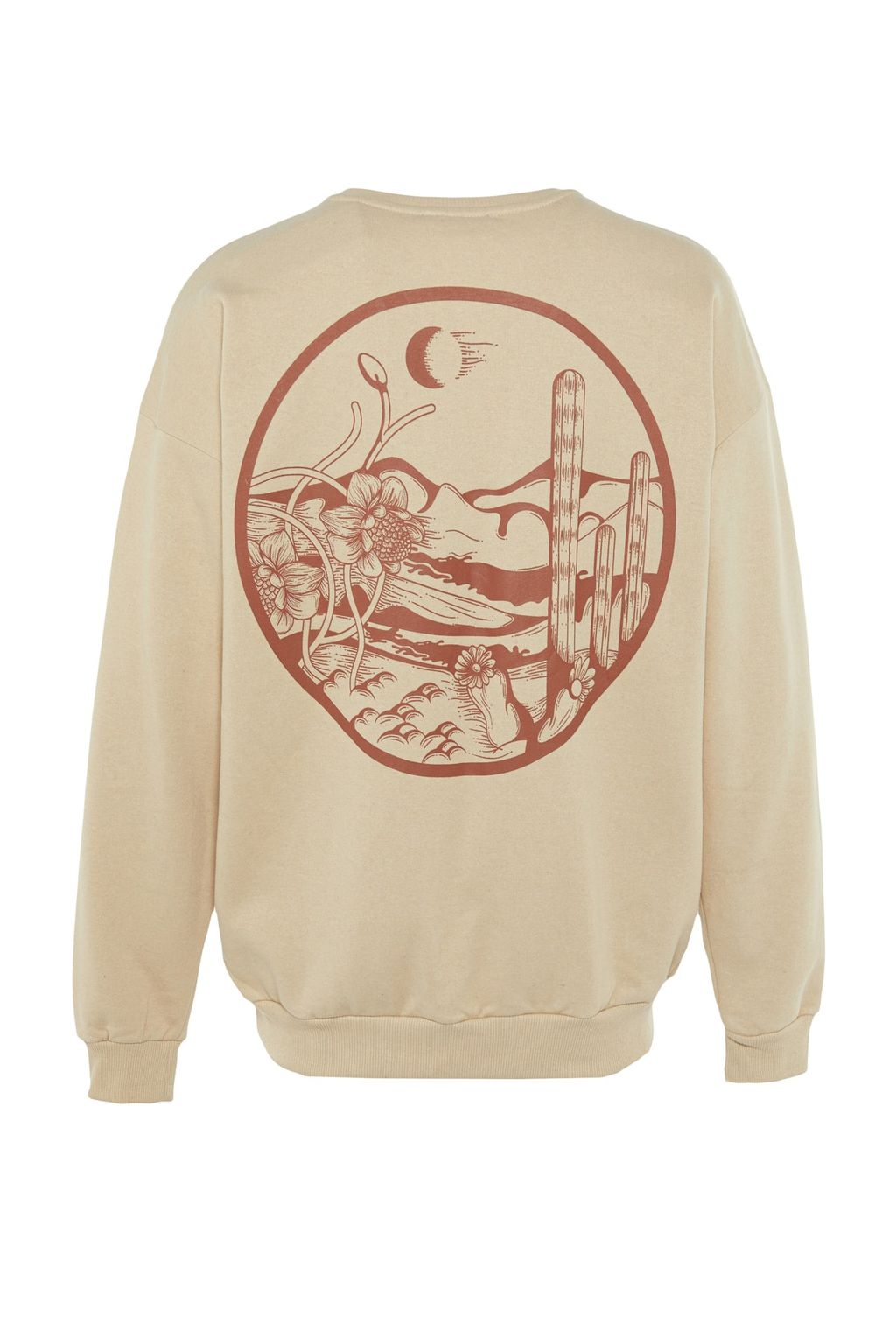TRENDYOL MAN Lacivert Oversize/Genis Kesim S?rt Bask?l? Ici Polar/S?cak Tutan Pamuk Sweatshirt TMNAW22SW0796 - Trendyolmilla фото 7