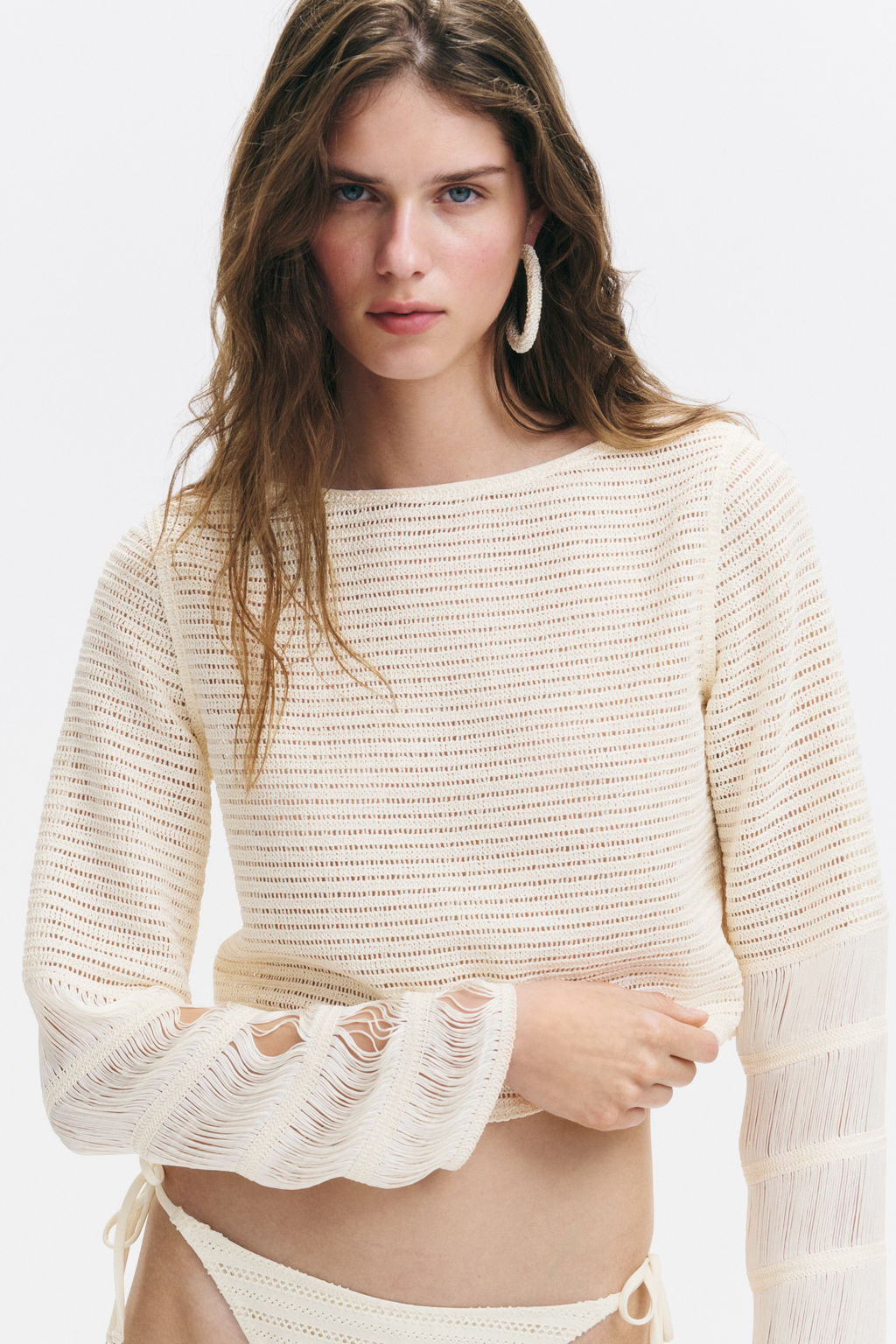 Top efecto crochet con escote barco - H&m фото 2
