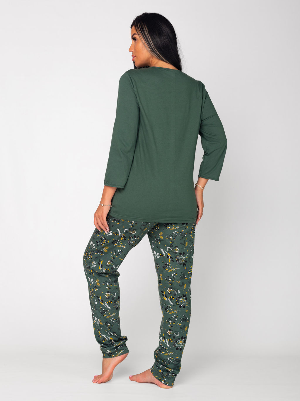 Пижама женская кулирка с брюками "ФИБИ" ЗЕЛЕНЬ