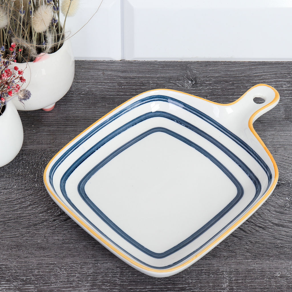 Блюдо 23,5*17*4 см с ручкой фарфор арт. GDE-26 (733738)