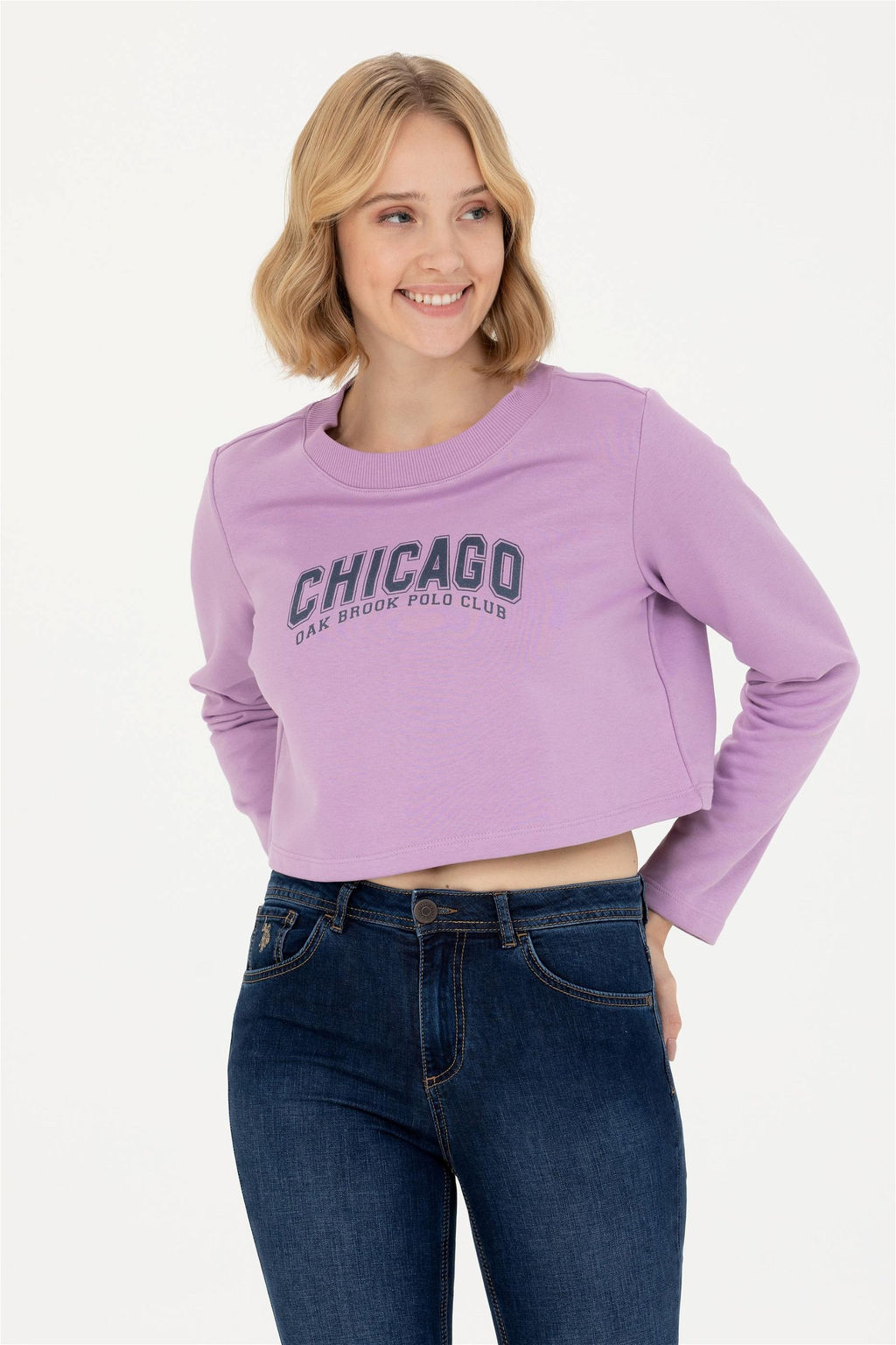 U. S. Polo Assn Женский сиреневый свитшот с круглым вырезом - U.s. polo assn фото 10