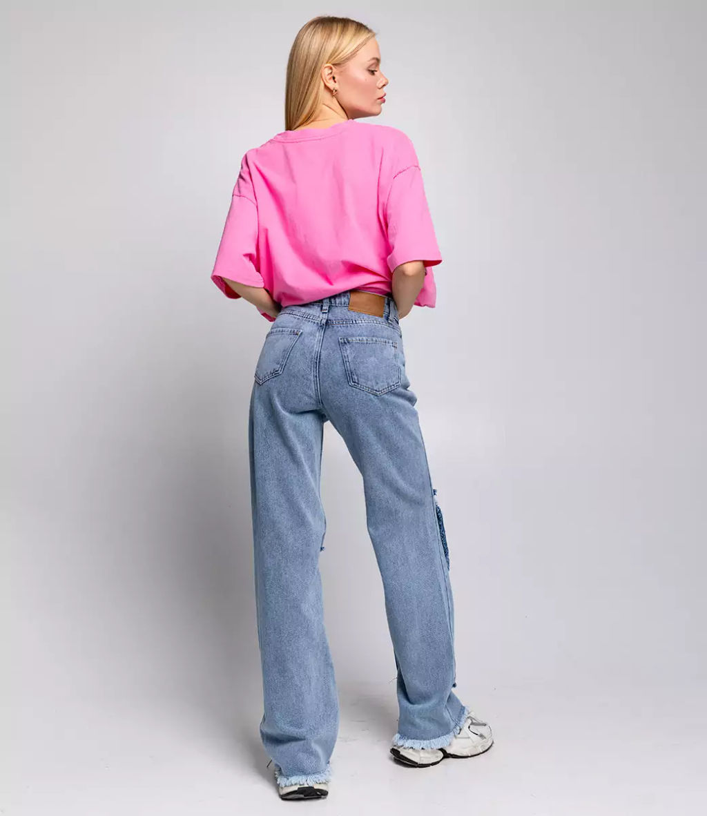 Джинсы #БШ2058, голубой