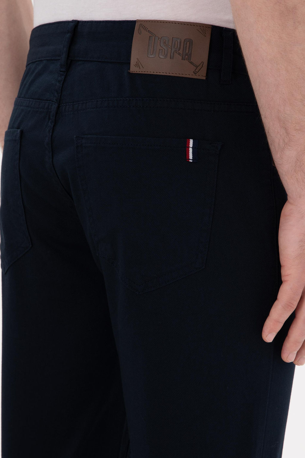 Erkek Lacivert Slim Fit Kanvas Pantolon