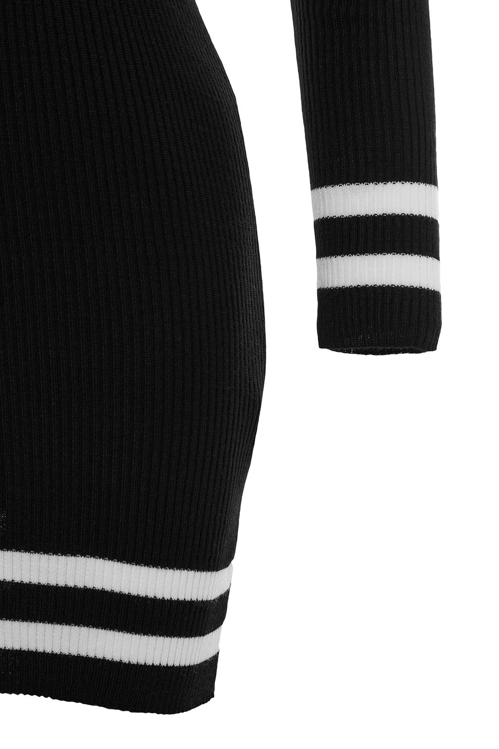 TRENDYOLMILLA Siyah Mini Triko Etek Ucu Cizgili Elbise TWOAW20EL1274  фото 15