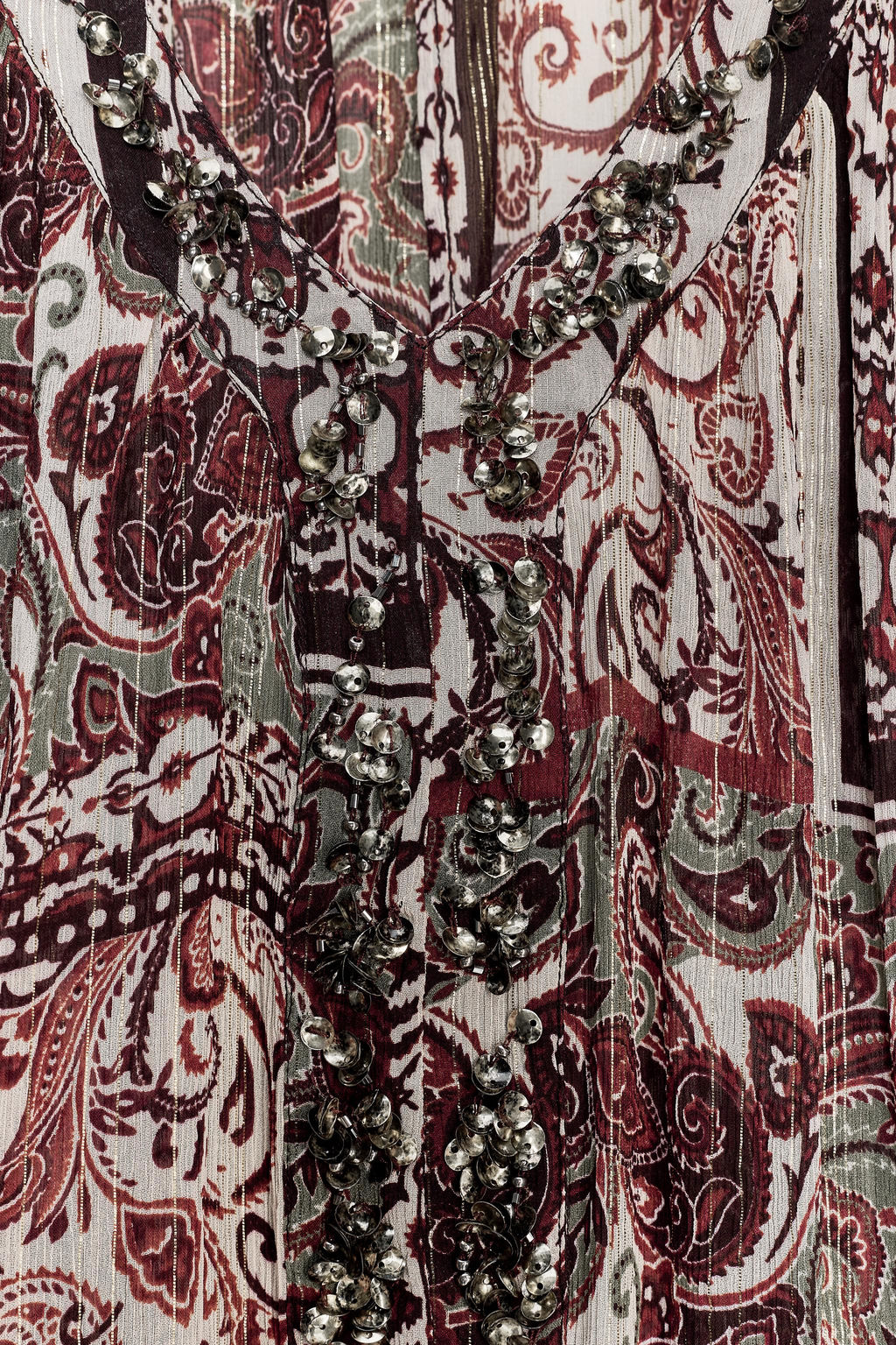 BEADED BLOUSE WITH METALLIC THREAD PRINT - Zara фото 8
