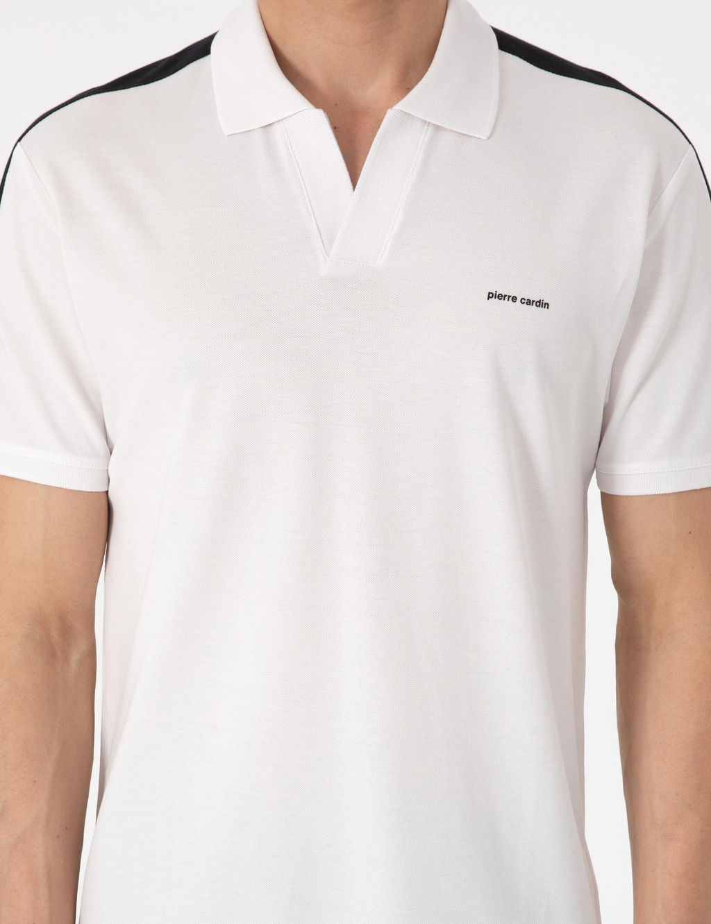 Siyah Kol Detayl_ Slim Fit %100 Pamuk Apa_ Yaka Ti__rt