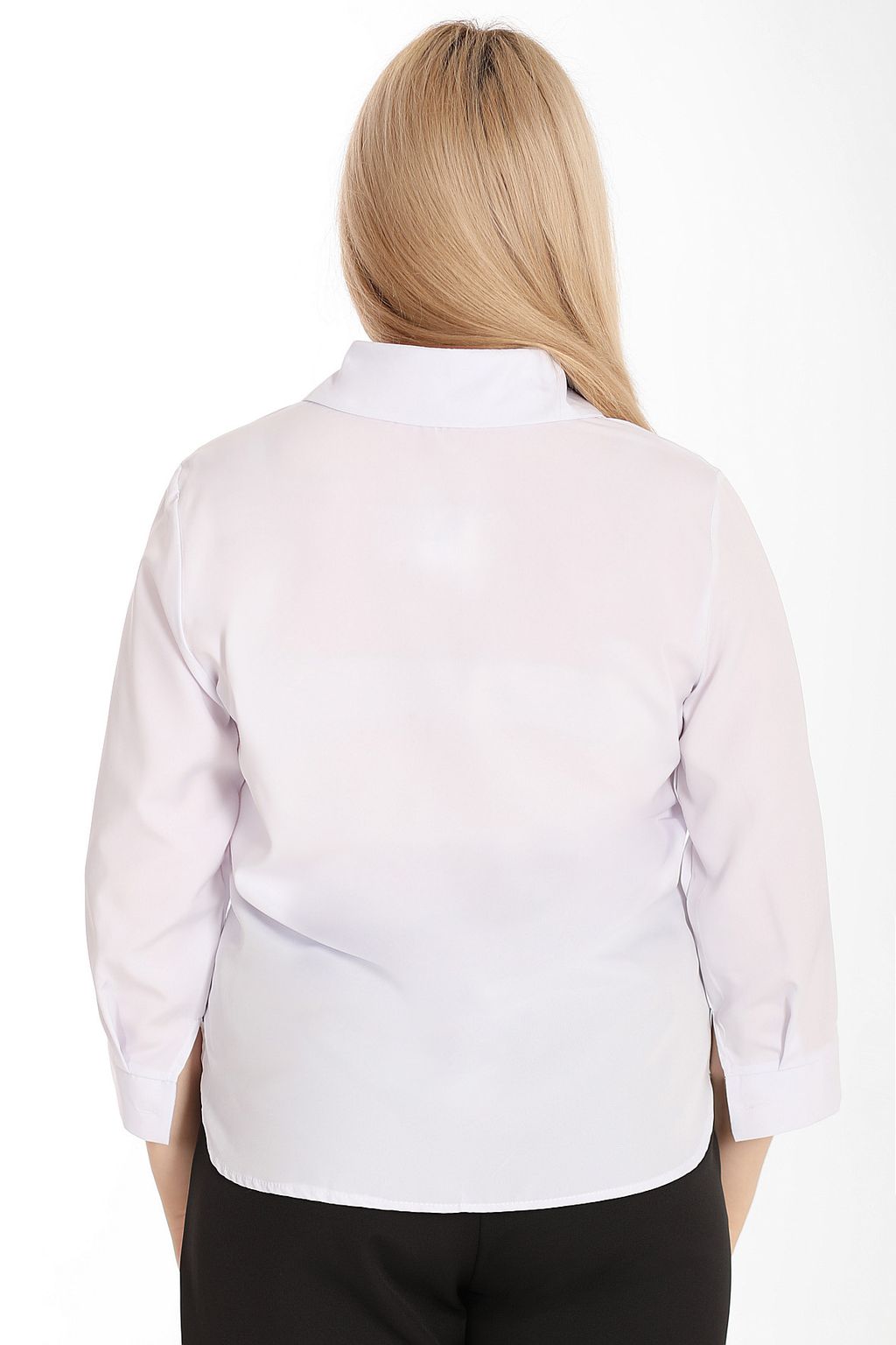 Рубашка женская белая из вискозы plus size - Almond фото 4