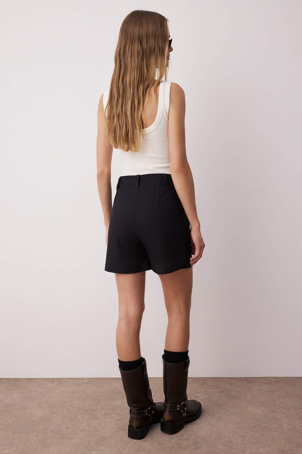 Siyah Gabardin Pamuklu Tas Detayl? City Boy Sort & Bermuda TWOAW26SR00014 - Trendyolmilla фото 4