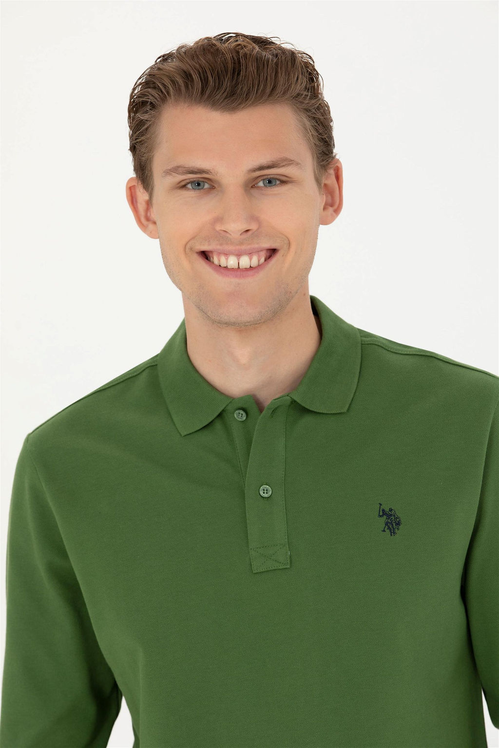 U. S. Polo Assn / Мужской зеленый базовый свитшот - U.s. polo assn фото 2