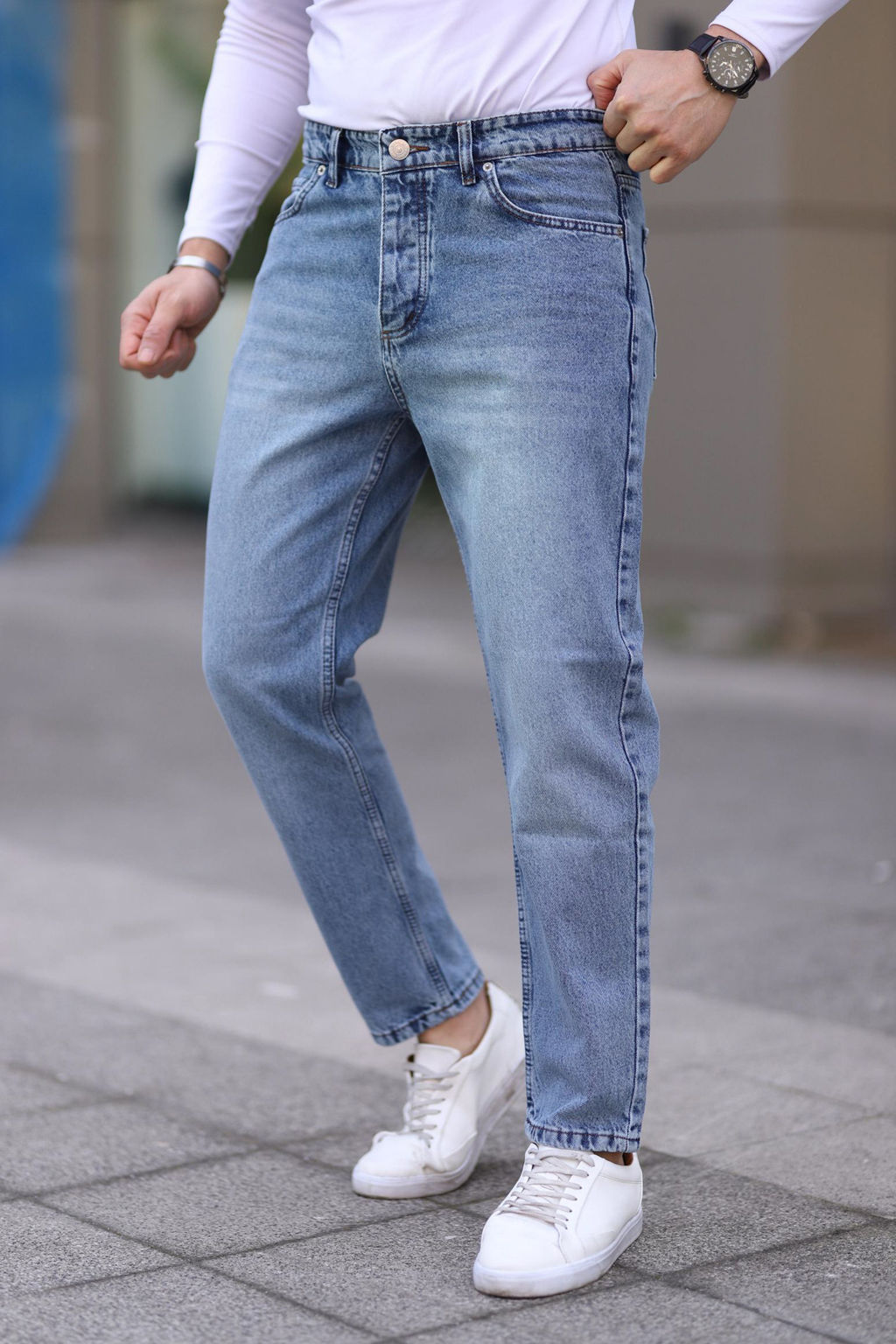 Ac?k Mavi Boyfriend Kot Pantolon Jeans TMNAW25JE00020