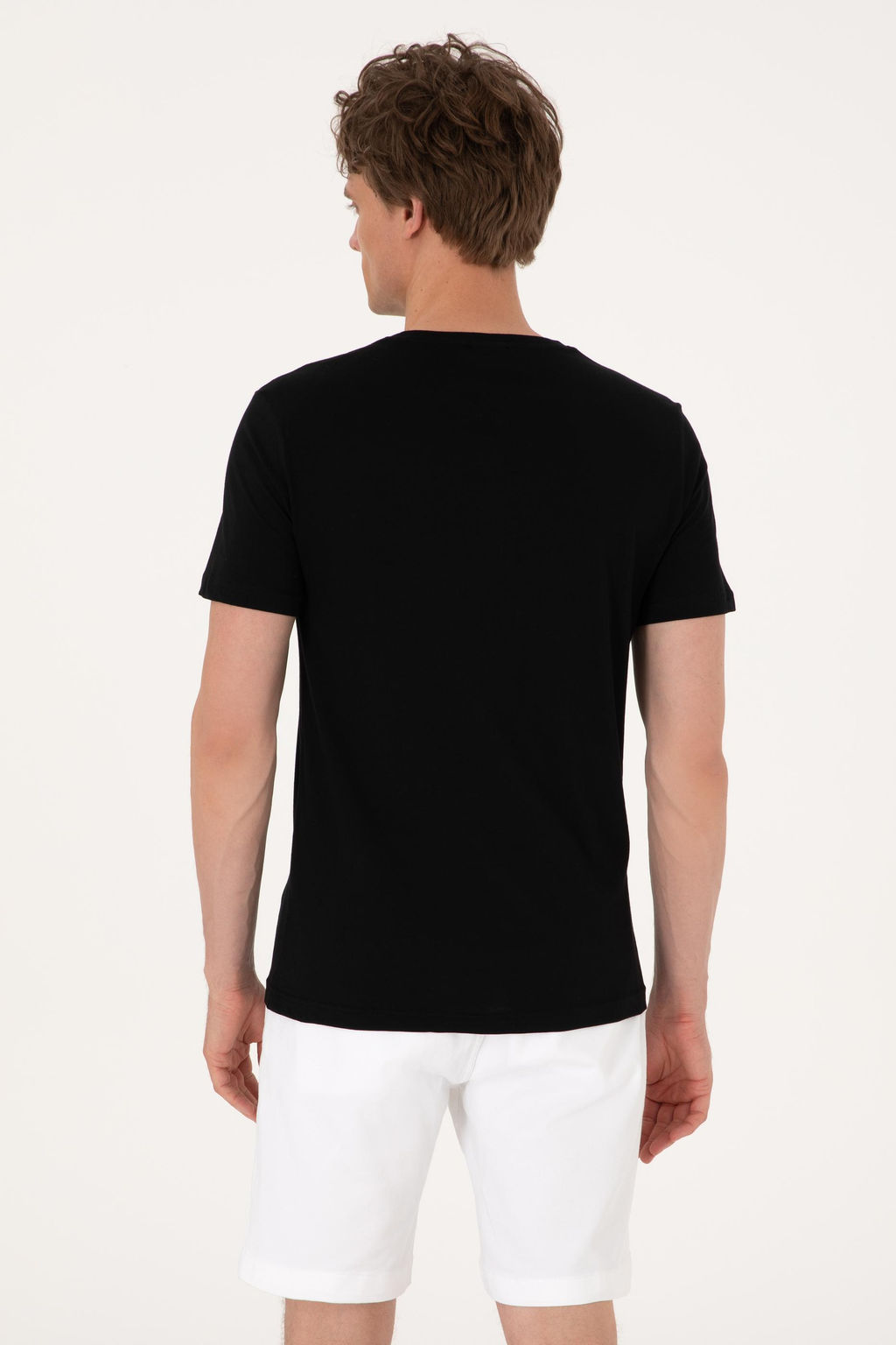 Erkek Slim Fit V Yaka Siyah Basic Ti__rt Sepette S_rpriz _ndirim - U.s. polo assn фото 5