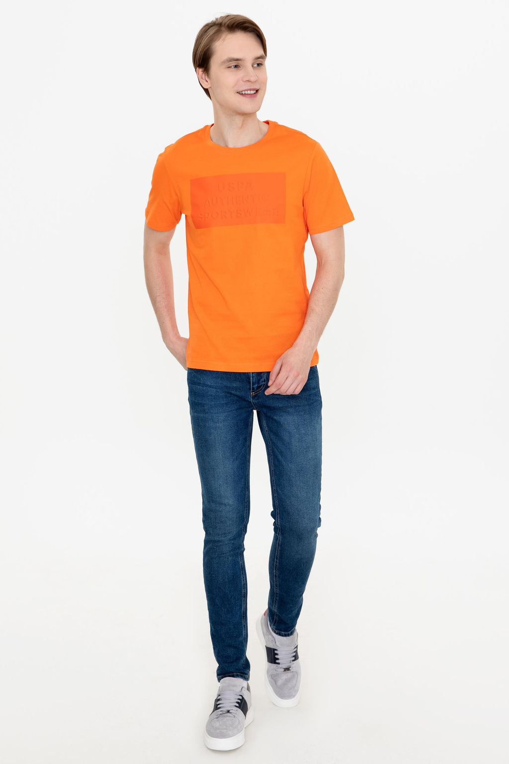 Erkek Turuncu Bisiklet Yaka Ti__rt