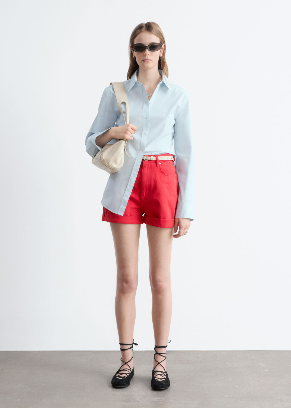 Pantalones cortos vaqueros de cintura alta - H&m фото 2