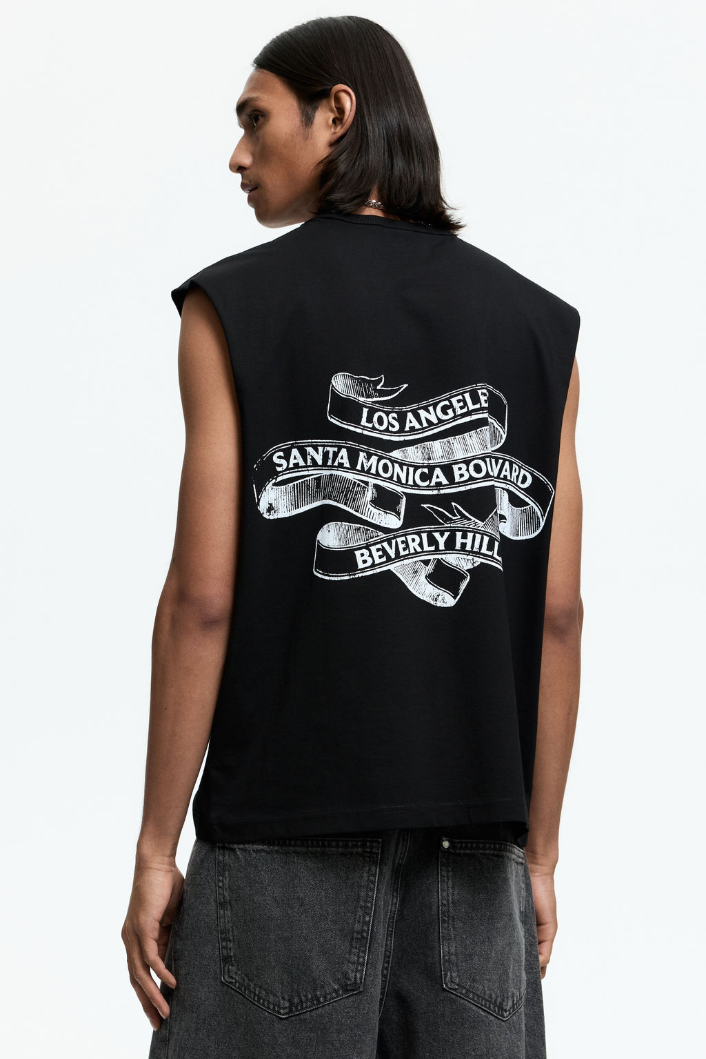 Camiseta sin mangas con motivo estampado Loose Fit - H&m фото 4
