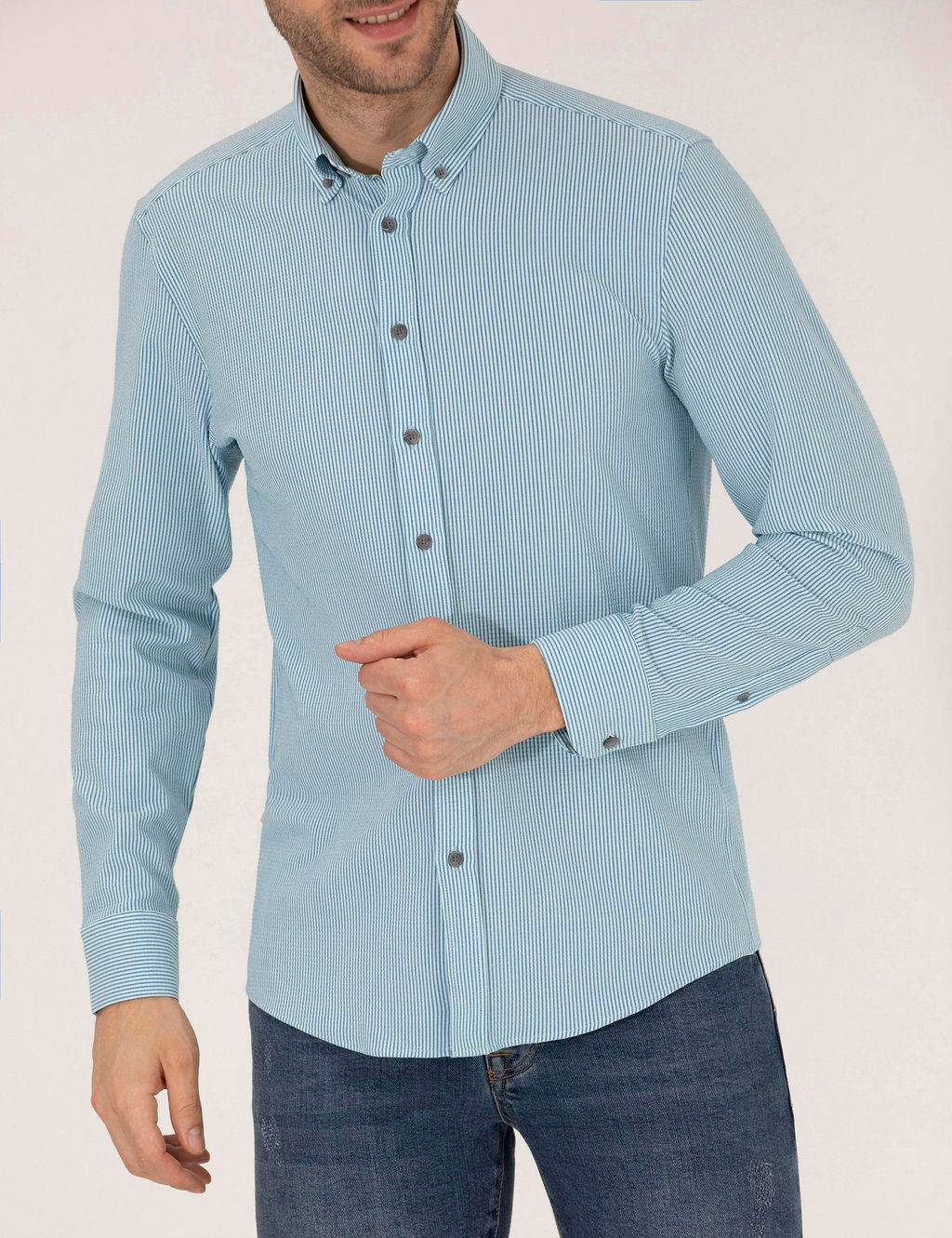 Aqua Slim Fit Uzun Kollu G_mlek