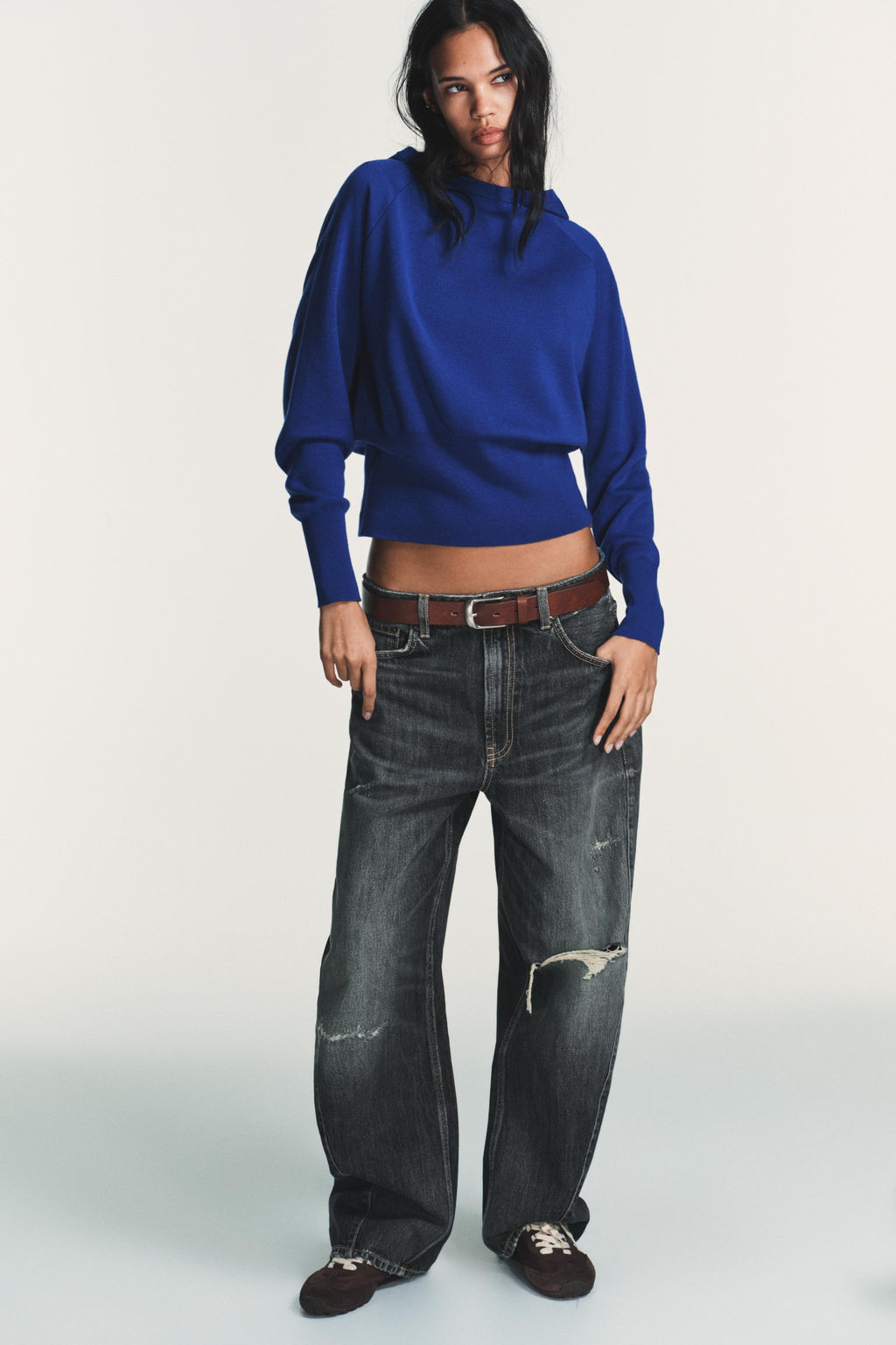 PLAIN KNIT HOODIE JUMPER - Zara фото 7